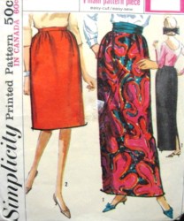 5651 JIFFY 1 PC SLIM SKIRT LENGTHS 64 PATTERN 26'' WST, 30'' WST